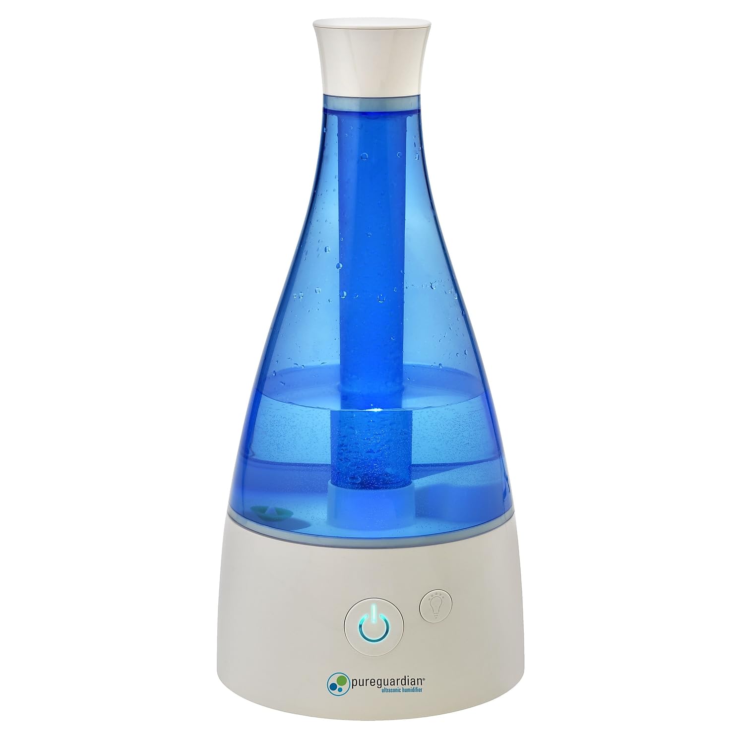 PureGuardian Ultrasonic Cool Mist Humidifier, 30 Hrs. Run Time, 0.5 Gal. Tank Capacity, 350 Sq. Ft. Coverage, Small Rooms, Quiet, Filter Free, Silver Clean Treated Tank, H940AR