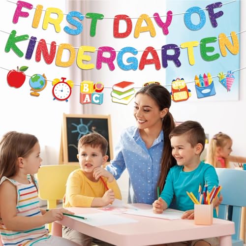 First Day of Kindergarten Banner - Vibrant Back to School Decor