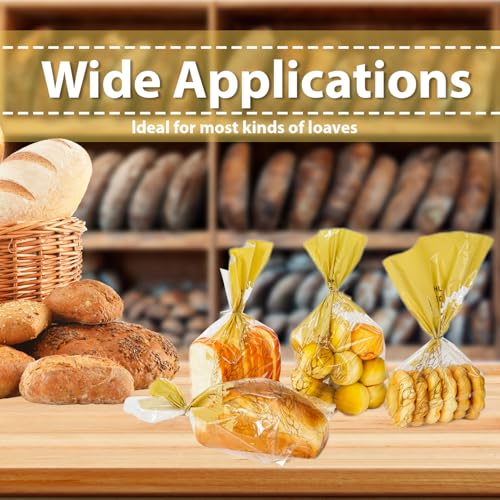 Clear Plastic Bread Bags with Ties - 50 Pack for Homemade Bread