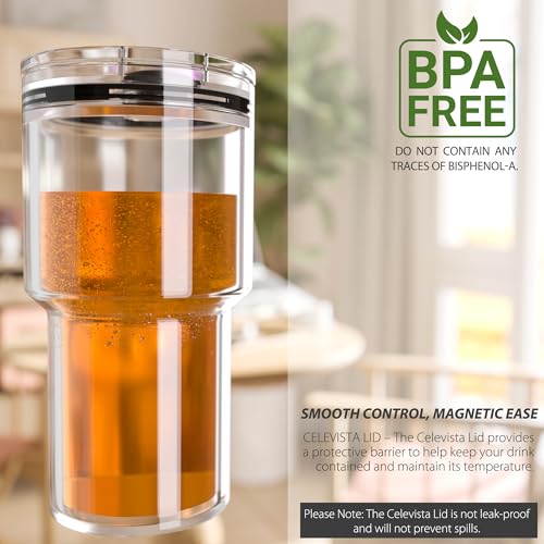 20 oz Tumbler Lid for YETI, Replacement Lid for YETI 20oz Tumbler & 10 oz Lowball, 10 oz Mug, Magnetic Spill Proof Cup Covers with Slide Switch, BPA Free (1 Pack)