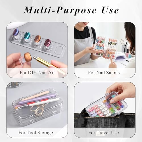 Foldable Acrylic Press On Nail Organizer Case with Adhesive Tabs