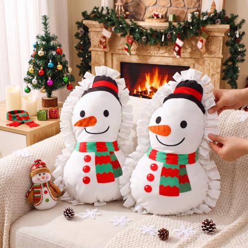 Snowman Fleece Pillow Craft Kit - No-Sew DIY Holiday Decorations for Kids