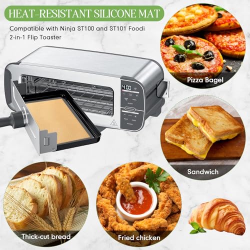Silicone Toaster Oven Liner Mats for Ninja Foodi ST100/ST101 - 2 Pack
