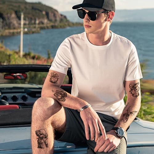 26 Waterproof Temporary Tattoos Realistic Animal & Halloween Designs