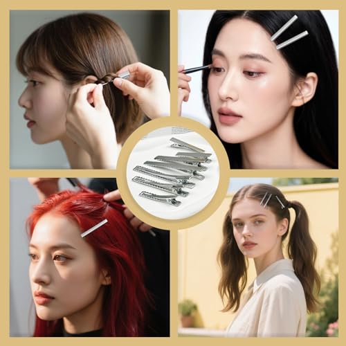 Ceemiaa 45PCS Silver Metal Hair Clips Set – 3 Sizes Non-Slip Curling & Styling Grips with Storage Case