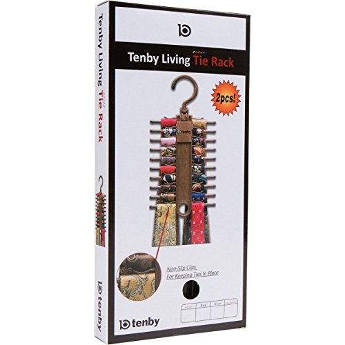 Tenby Living 2-Pack Black Tie Rack Organizer, 20-Tie Rotating Hanger