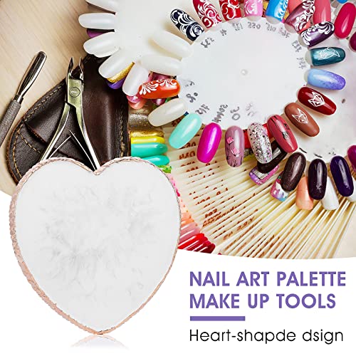 WLLHYF Resin Nail Art Palette Gold Edge Heart Shaped Makeup Mixing Tray