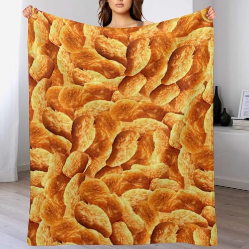 Chicken Nuggets Fleece Throw Blanket - Soft Plush 40" x 50" Blanket