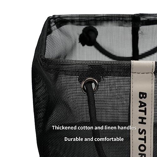 TOPASION Large Capacity Shower Caddy Organizer - Black Mesh