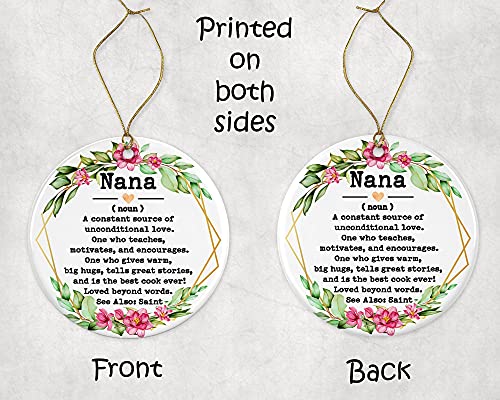 Nana Definition Ceramic Christmas Ornament - Double Sided Keepsake Gift