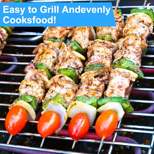 15-Pack Stainless Steel Skewers for Grilling Kabobs & Turkey