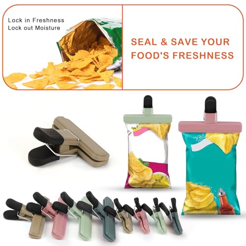 TACGEA 8-Pack Food Clips with Airtight Seal - Large & Small Bag Clips