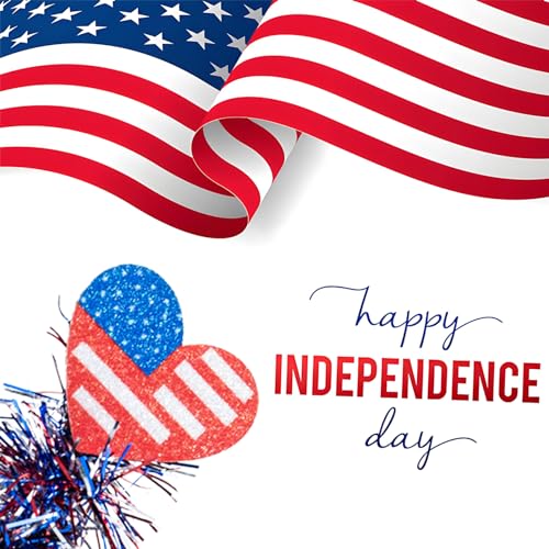 Patriotic 4th of July Headband with USA Flag and Heart Design