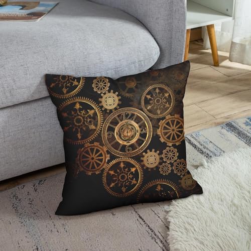Emvency Steampunk Gears Throw Pillow Cover, 16 x 16 Inch