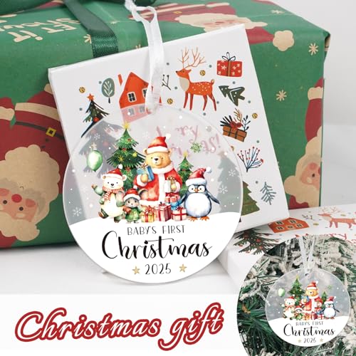 Baby's First Christmas Ornament 2025 - Forest Animal Theme