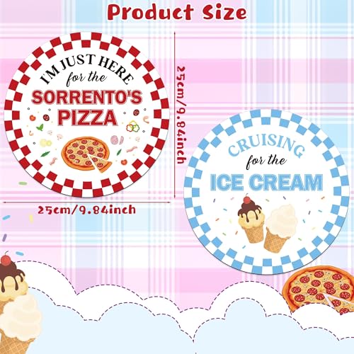 Funny Pizza & Ice Cream Cruise Door Magnets - 2PCS