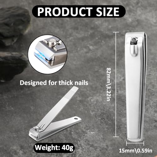 Bruislard Straight Nail Clippers for Thick Nails Stainless Steel
