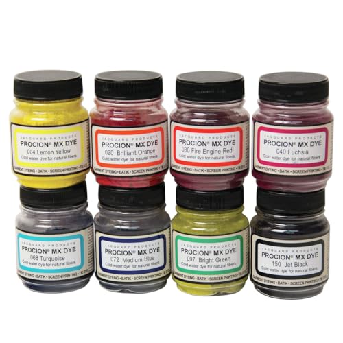 Jacquard Cold Water Fabric Dye - 8-Color Set (2/3 oz. Each)
