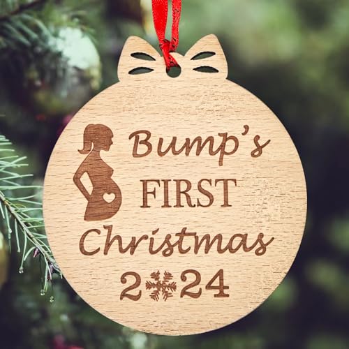 Baby's First Christmas Ornament 2024 - 3in Wooden Keepsake