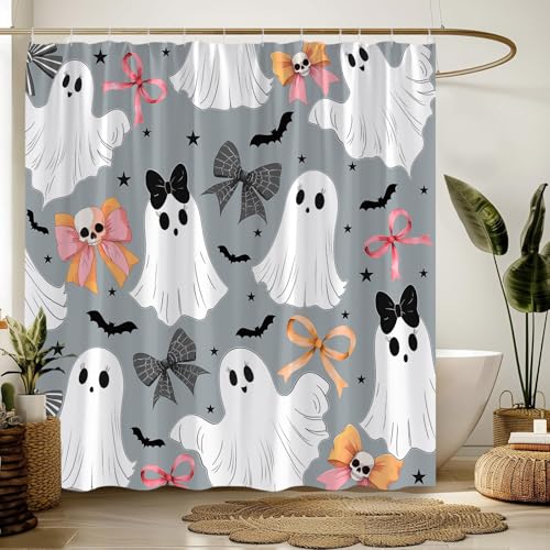 Halloween Ghost Shower Curtain - 70x70 Inch Polyester Design