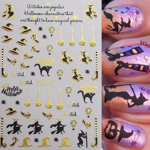 8-Sheet Halloween Nail Stickers Self-Adhesive Spider Web Decals