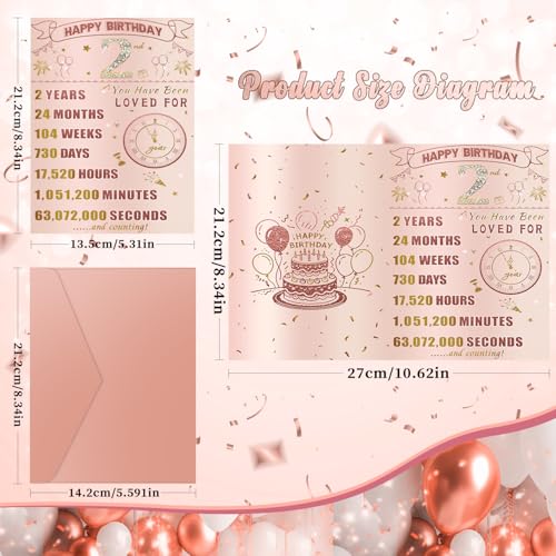 2nd Birthday Greeting Card & Party Decoration for Girls & Daughters