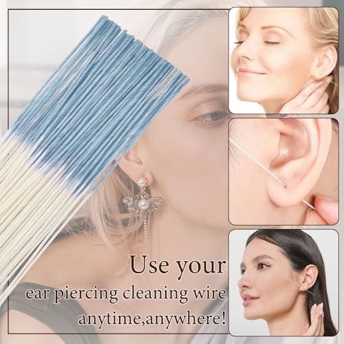 ItkFresh Ear Piercing Cleaner Floss - 180PCS Ear Hole Cleaning Line