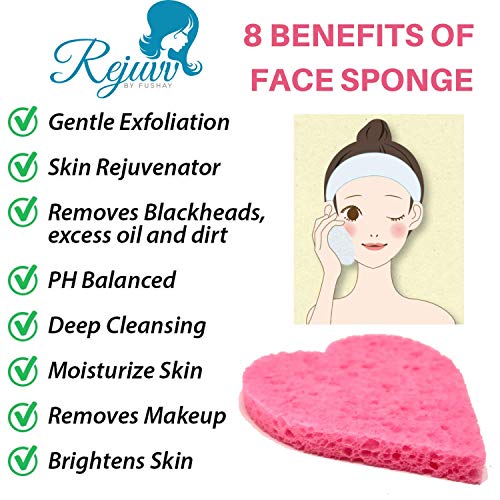 Compressed Cellulose Facial Sponges for Cleansing and Makeup Removal (25 Pack)