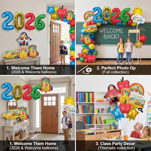 16-Piece 2026 Back to School Foil Balloon Set for Classroom Decorations