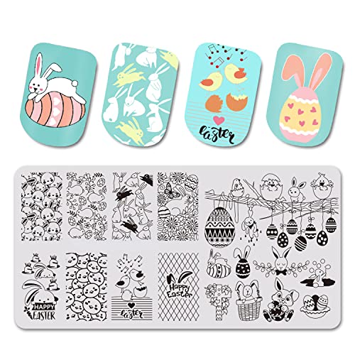 Easter Nail Stamping Plate Stainless Steel Bunny Chick Designs
