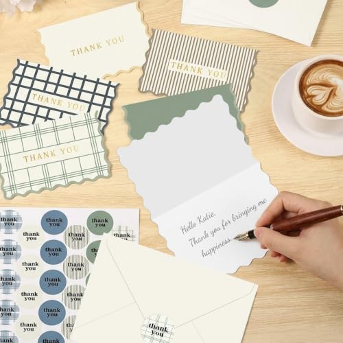 Elegant Thank You Cards Set of 30 with Envelopes & Stickers