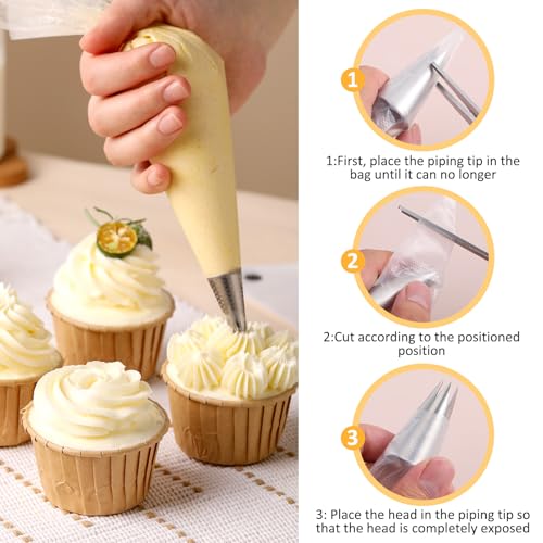 Larrel 5-Piece 1M Stainless Steel Piping Tips Cake Decorating Kit