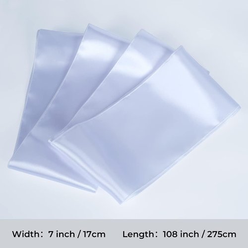 Babenest Satin Chair Sashes - 30 Pcs Upgraded Chair Ribbons & Bows for Weddings & Events | White