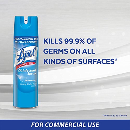 Lysol Professional Disinfectant Spray, Spring Waterfall, 19oz (Pack of 12)