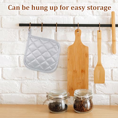 2-Pack White Cotton Pot Holders - Heat Resistant Pads 17cm