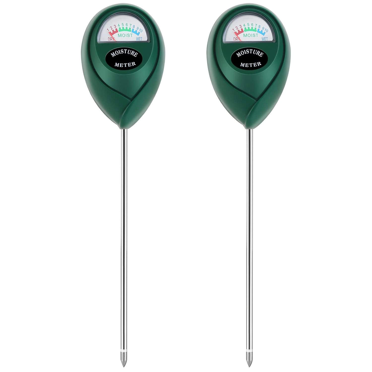 Skiennix Plant Moisture Meter - Accurate Soil Water Level Indicator for Indoor & Outdoor Use | 2-Pack Green