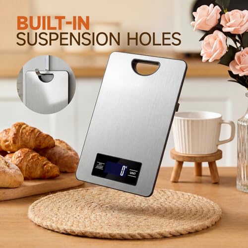 Grovix Digital Kitchen Scale, 11lb Silver Food Scale with Tare Function