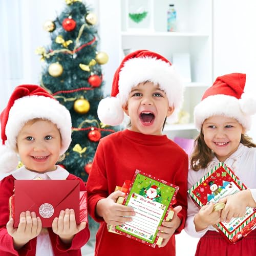300 Pcs Christmas Letter to Santa Writing Kit with Envelopes & Stickers - Classic Variation