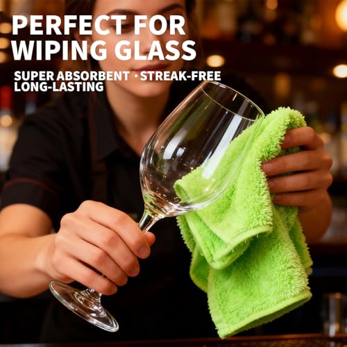 Bamboo Microfiber Cleaning Cloths, 8-Piece Multicolor Kitchen Rag Set