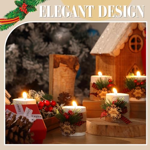 Christmas Wood Tealight Holder & Tea Lights Set - Snowflake White, 24 Pieces
