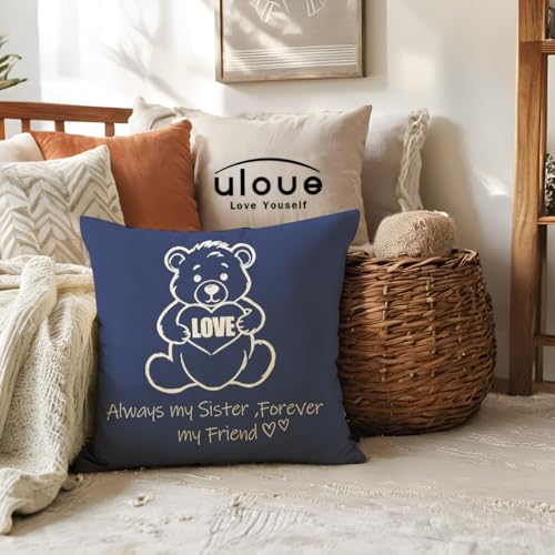ULOVE LOVE YOURSELF to My Sister Throw Pillow Cover 18 x Inch