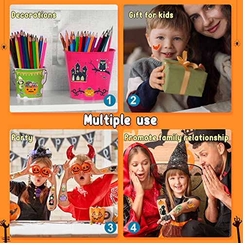 Glow-in-the-Dark Halloween Temporary Tattoos for Kids 24 Sheets