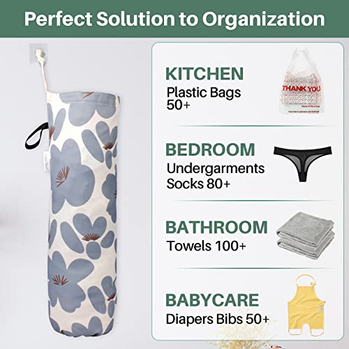 TOGETRUE Light Grey Plastic Bag Holder Wall Mount Organizer for Kitchen & Pantry