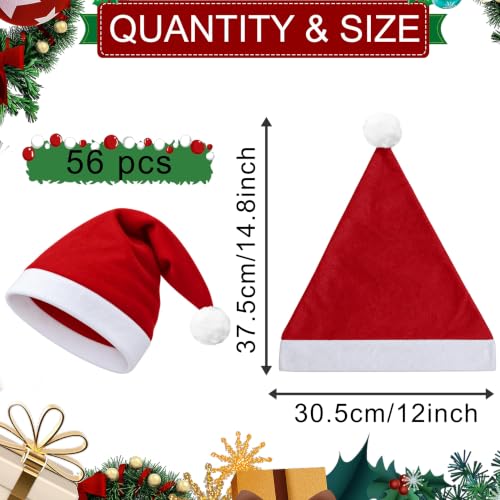 Seifar Christmas Santa Hats Bulk - Red and White Felt Costume Hats for Holiday Parties - Variation 56