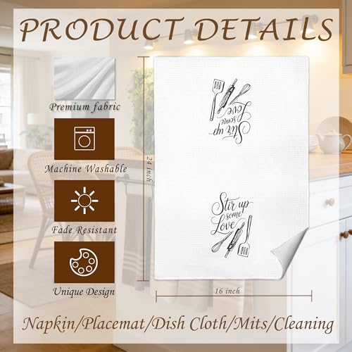 Interesting Word Towel - Valentine's Day Kitchen & Bathroom Decorative Hand Towels 16x24 in, Funny Romantic Gift for Couples