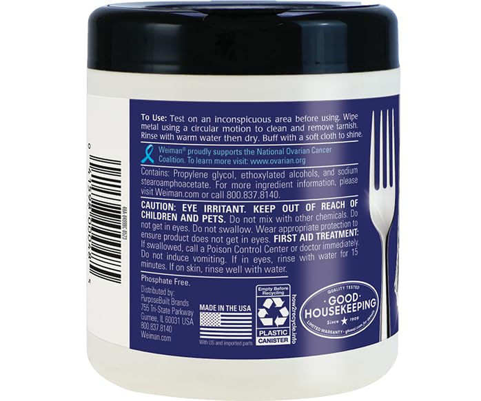 Weiman Silver Jewelry Polish Wipes - 40 Count Tarnish Remover for Metals