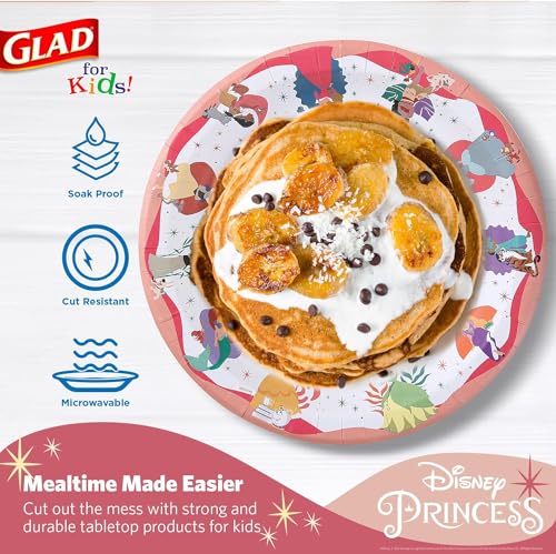 Glad for Kids Disney Princess Disposable Paper Plates, 10 Inch, 200 Count