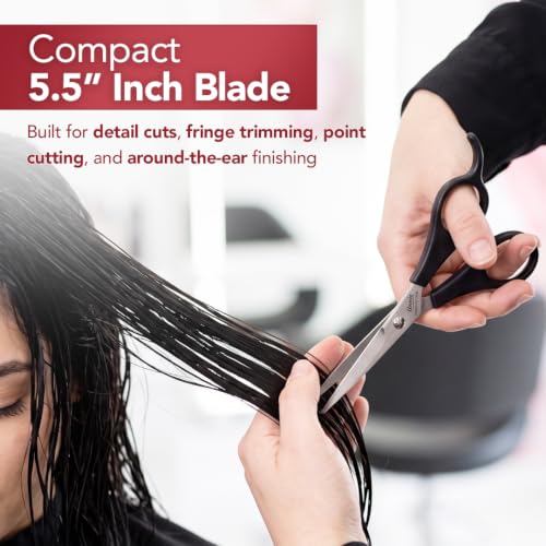 Annie Professional 5.5 Inch Stainless Steel Hair Cutting Shears & Barber Scissors