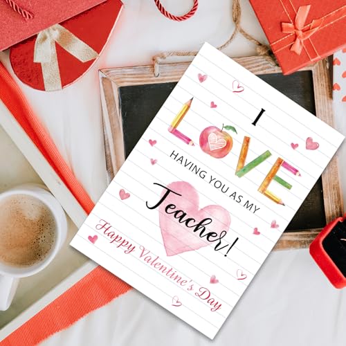 Valentine's Day Appreciation Card for Teachers - 8x5.3 Inches