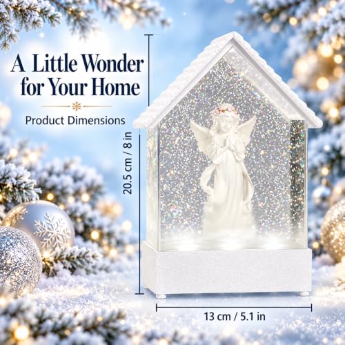 Angel Musical Snow Globe Lantern with Lights and Songs - Christmas & Holiday Decor